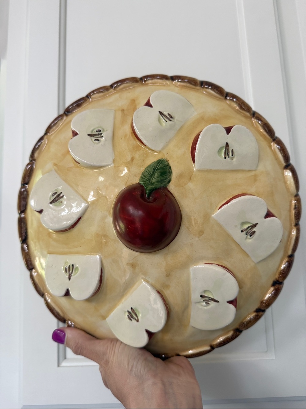Vintage Ceramic Apple Pie Keeper Dish